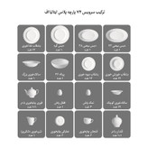 سرویس غذاخوری 74 پارچه چینی زرین ایران مدل ایتالیا اف پلاس برایدال درجه عالی