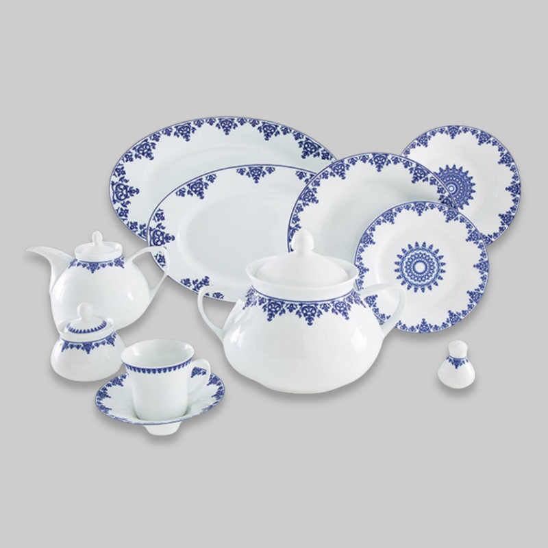 سرویس غذاخوری 108 پارچه 12 نفر چینی زرین ایران مدل Samarkand 108 Pieces High Grade