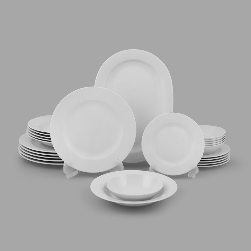 سرویس غذاخوری چینی 25 پارچه 6 نفره مقصود مدل دایره کد 001