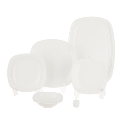 سرویس 27 پارچه چینی زرین ایران سری کواترو مدل White درجه سه