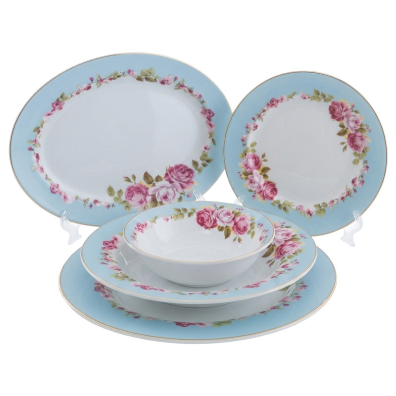 سرویس غذاخوری چینی 25 پارچه 6 نفره انگلیش هوم مدل Romano BL