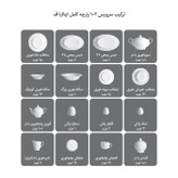 سرویس غذاخوری 102 پارچه چینی زرین ایران سری ایتالیا اف مدل ویلیج درجه عالی