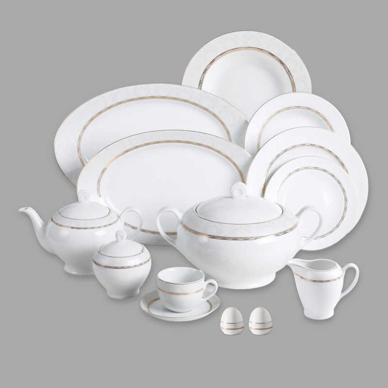 سرویس غذاخوری 102 پارچه 12 نفر چینی زرین ایران مدل Gift Top Grade