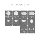 سرویس غذاخوری 35 پارچه چینی زرین ایران سری شهرزاد مدل سپینود درجه یک